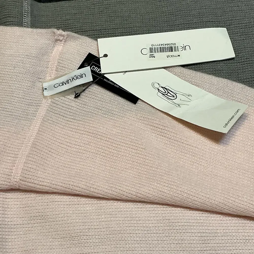 Calvin Klein Pink/Grey Flip-Top Glove Mittens and‎ Infinity Scarf Gift Set NWT